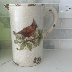 Red Robin ceramic pitcher